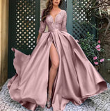 Fongt New Women's Lace Beads Big Swing Sexy Long Skirt Tail Banquet Evening