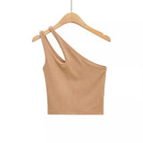 Fongt Summer Short Sexy Shoulder Shoulder Hollow Slim Small Vest Jacket-Outfit
