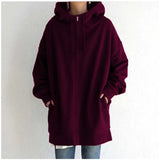 Street Polyester Fiber Zipper Hooded Long Lining