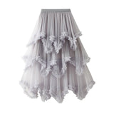 Fongt Net Yarn Cake Half-Dress In Long High-Waisted Thorny Fairy Dress Dress 1279