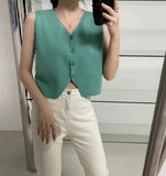 Fongt Machine Small Sling Female Wear Wide Shoulder Strap Loose Inside The Bottom Shirt Sleeveless T-Shirt Ice Silk Knitted Vest