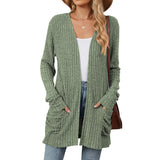 Fall / Winter 2024 Women's Knit Pocket Long Sleeve Casual Cardigan Coat-Outfit
