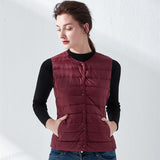 Autumn And Winter New Light Style Women's Down Jacket Vest Casual Without Collar Fashion Sleeveless Down Vest Coat-Outfit