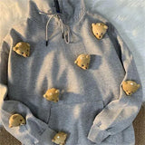 Bear Doll Loose Hoodies Kawaii Sweatshirt Spring Winter Female Casual Oversized Harajuku Pullover Couple Lover Clothes