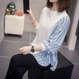 Casual Spliced Asymmetrical Sweatshirts Women's Clothing 2023 Spring Autumn Round Neck Chic All-match Drawstring Jumpers-Outfit