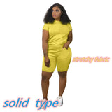 Summer Tracksuit Set Pink Letter Print Top + Biker Shorts Suits Bodycon Casual Two Piece Set Sport Outfits