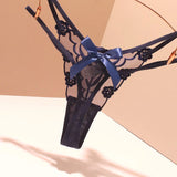 Fongt Sexy Embroidery Lady T-Word T-Tants Lace Transparent Hollow Seduction Hot Red Life Year Tpants