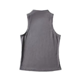 Trendy Women's Vest Design Feeling Half-High Collar Solid Color Sleeveless Navel Slimming Elastic Jacket-Outfit
