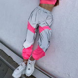 Leisure Mid-waist Stitching Reflective Night