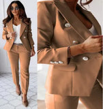 Fongt New Women's Pure Color Bred Suit Independent Fashion Leisure Pocket