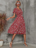 Women's Wear Station Summer Small Floral Print Short-Sleeved Dress-Outfit