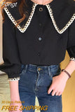 Fashion Temperament Single Breasted Long Sleeve Shirt New Summer Autumn 2023 Peter Pan Collar Women's Clothing