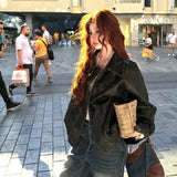 Faux Leather Brown Hello Kitty Biker Jacket-Outfit