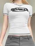 Stitched Short Sleeve Logo Graphic Tee-Outfit
