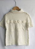 Floral Patchwork Ropa Mujer Half High Collar Tops Short Sleeve T Shirt Korean Chic Camisetas Summer Knitted Clothes Women-Outfit