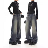 Vintage Dark Wash Baggy Boyfriend Jeans-Outfit