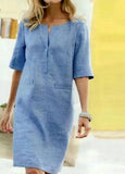 Fongt Burst Short-Sleeved Cotton Dress