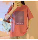 funny printed Loose basic t shirt summer pure cotton Short Sleeve cute T-shirts Women casual white tops tshirt