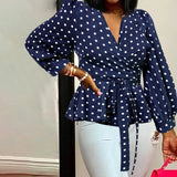 Deep V-Neck Leopard Print Belted Fashion