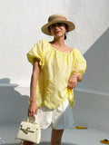 Fongt Blouse Women's Bubble Sleeves A Word Shoulder French Small Top Lady Summer Shenzhen South Oil Women's