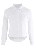 Basic Long Sleeve Button Blouse-Outfit