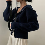 Double-headed Zipper Solid Color Hooded Cardigan-Outfit