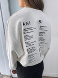 for Women Vintage Letter Fashion Pullovers Tops Womens 2023 Spring Autumn Loose Sweatshirt Hoodies