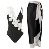 Sexy Fashion One Piece Swimsuit Solid 3D Flower Summer Women Swimwear Beachwear Summer Luxury Monokini Bathing Suit-Outfit