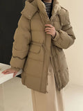 Advanced Sense Of Long 90 White Duck Down Down Jacket Female 2024 New Draw Rope Waist Show Thin Small Coat Tide-Outfit