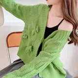 Fongt Outfit New Temperament Loose Outside Wear Knit Jacket Female Design Sense Bow Short Sweater Cardigan Coat Female-Outfit