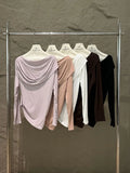 Fongt Does Not Return] Xiu Xixi 2025 Autumn Swing Bottom Knitted Long-Sleeved T-Shirt Top 89522