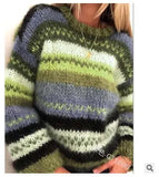 Fongt And Winter Rainbow Loose Fashion Jacket Sweater Casual Warm Knitwear Women's