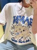 Graphic T-shirt Women 2023 Summer Clothes Korean Style Short Sleeve Fashion T-Shirts Female Casual Tee Shirt Tees