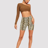 Fongt New Fashion Sexy Leopard Print Snake Wrap Hip Shorts Tipants-Outfit