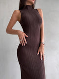 Fongt High-Neckless Tight Dress 2024 Spring And Summer New Elegant French