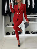 Fongt New Women's Pure Color Bred Suit Independent Fashion Leisure Pocket