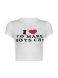 Short Sleeve Letter Graphic Crop Top-Outfit