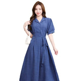 Net Color Short-Sleeved Shirt Skirt-Outfit