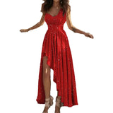 Fongt Women's Wear 2024 New Temperament Inclined Shoulder High Waist Sleeveless Long Loose Irregular Evening Ceremony Winter