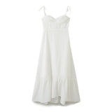 Spring Style Laminated Poplin Sling Dress At The Back 2673072-Outfit
