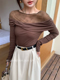 Fongt Xixi 2025 Autumn New White Label Showing Lanky Lace Knitted Woolen Women 89606