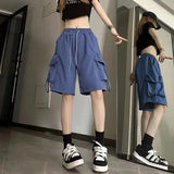 Fongt Shorts Female 2024 Summer New Thin Money Outside Wear Wide Legs Casual Show Thin Speed Dry Cargo Pants Five