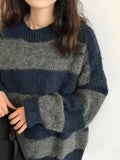 Oversized Stripe Pullover Sweater-Outfit