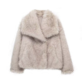New Artificial Fur Effect Short Fashion Coat 4360240-Outfit