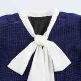 Fongt Homemade New Women's Dress Classic Chest-Bunted Bows Little Xiangfeng Heavy Industry Dress