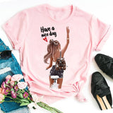 Women Sunflower Girl Printed T