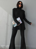 Fongt Pit Knitted Set Women's Autumn And Winter New Knitted Trousers Trousers Weaving Two