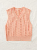 Fongt Sweaters Women's Knitted Vest Jumper V-Neck Vest Sweater Sleeveless Top