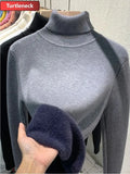 Winter Sweater Women Elegant Thicken Velvet Lined Warm Sueter Knitted Pullover Slim Tops Jersey Knitwear Jumper
