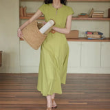 Fongt Red Design Sense Of A Small Gentle And Comfortable French Buckle Round Neck-Up Dress Temperament Thin Dress